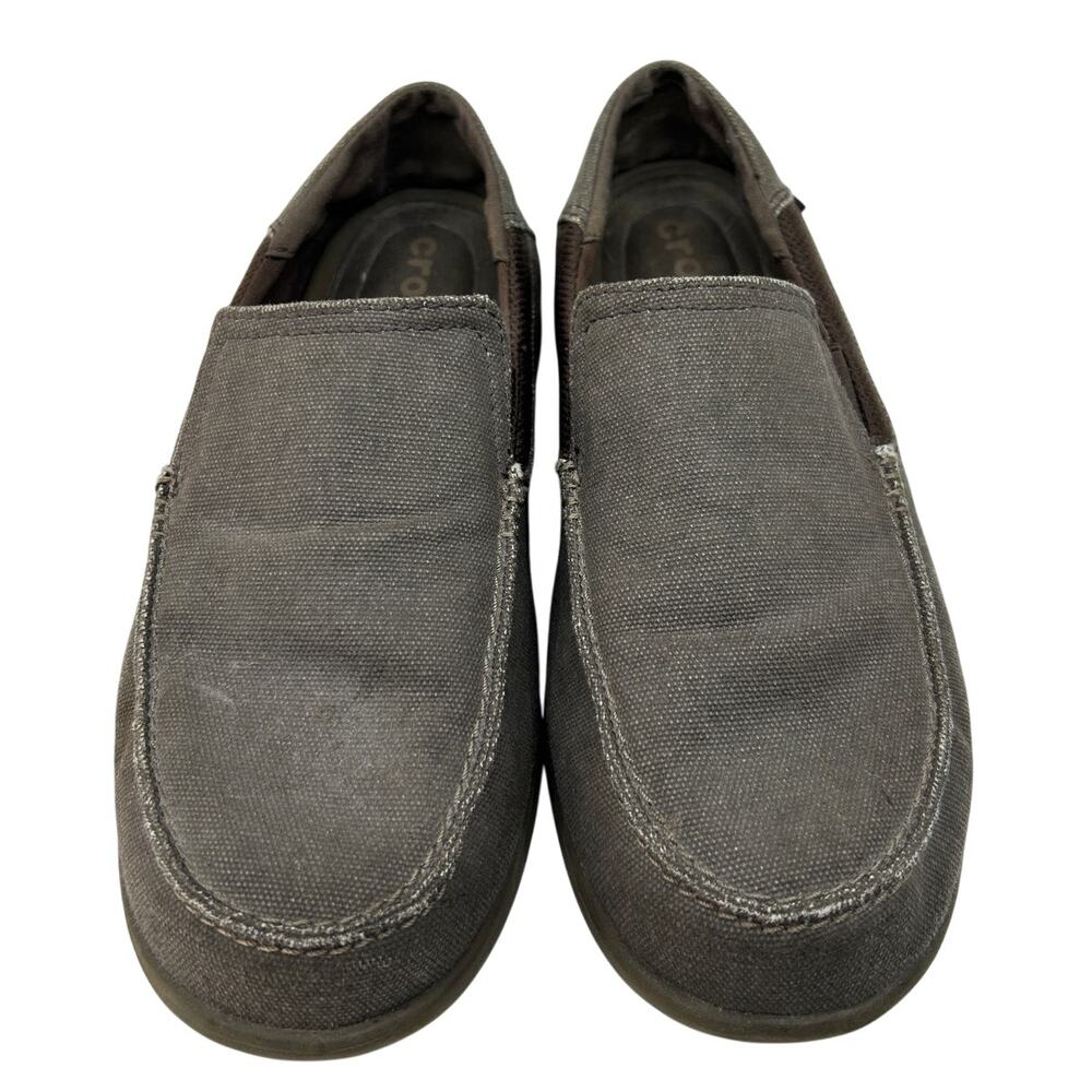 Crocs Santa Cruz Shoes Men's Brown Canvas Slip On Casual Sz. 8